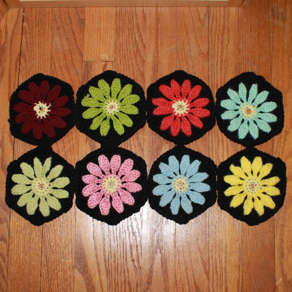 Vintage Handmade Set of Crochet Drink Coasters
